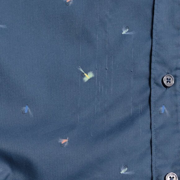 Huk Teaser Fly Hooks Short Sleeve Button Down Fishing Shirt Men's SIZE XL - Picture 6 of 6